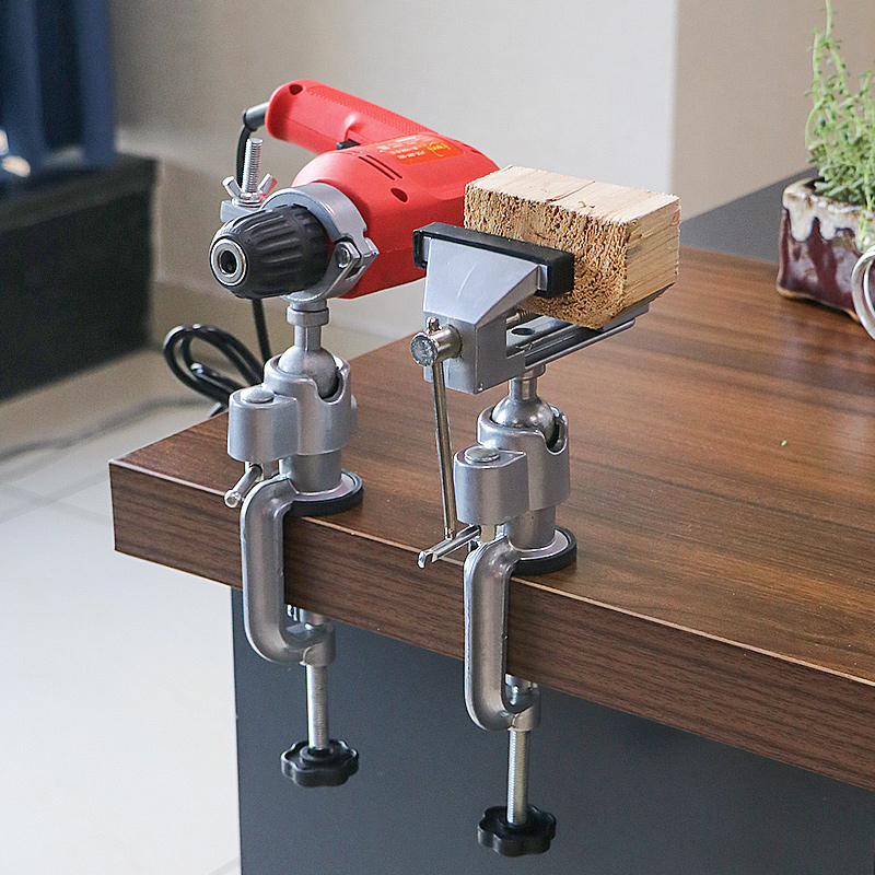 Woodworking Vise For Workbench - 360-Grad-Universal-Aluminium-Tischschraubstock, multifunktionaler drehbarer Werkbank-Schraubstock, Klemme, Bohrmaschinenständer,