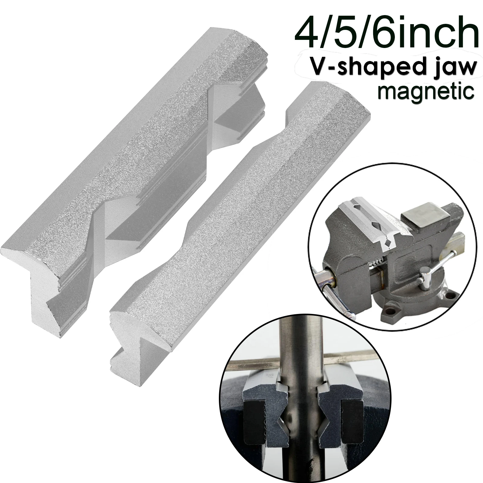 Woodworking Vise For Workbench - Magnetische Schraubstockbacken 4/5/6 Zoll V-Typ Schraubstockbacken-Schutzabdeckungen