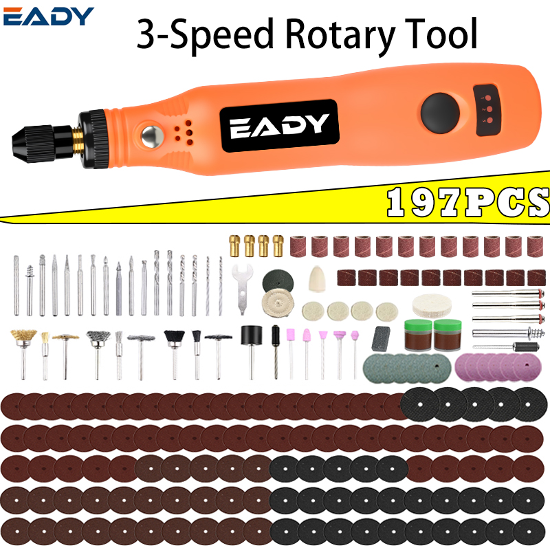 Woodworking Essentials - USB-Akku-Rotationswerkzeug-Set – Mini-Elektrobohrer für Metallpolieren, Modellbau,