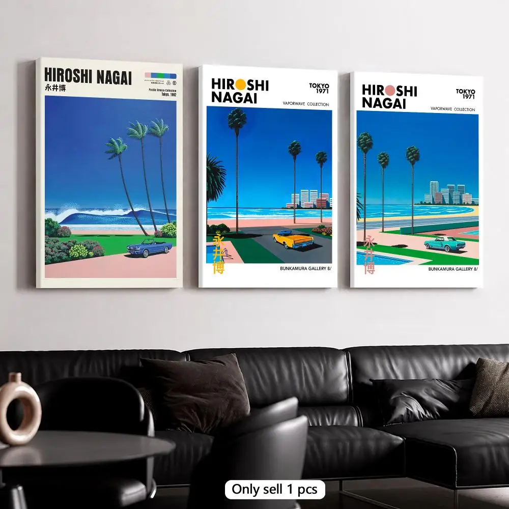 Woodworking Room - H-Hiroshi Nagai Küstenstadt-Szene Gerahmtes Wandbild, gerahmtes
