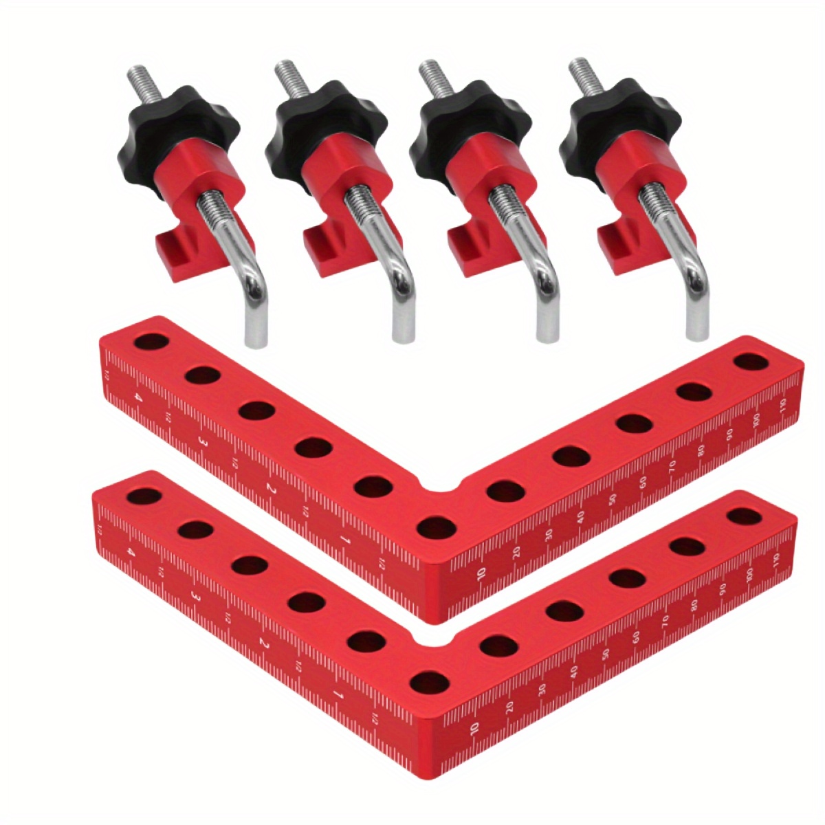 Woodworking Right Angle Clamp - Aluminiumlegierung 90-Grad-Positionierungs-Winkelklemmen-Set für Holzbearbeitung, L-Winkelwerkzeug für