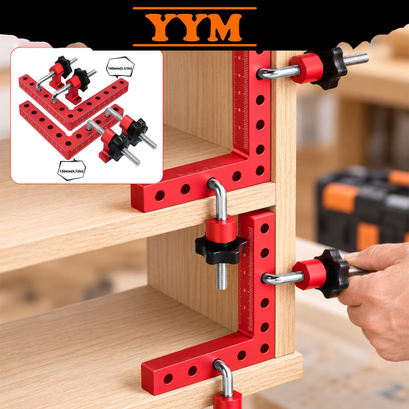 Woodworking Right Angle Clamp - YYM 120/140mm 90-Grad-Rechtwinkliger Befestigungsclip L-förmiges Holzbearbeitungs-Positionierungshilfsmittel