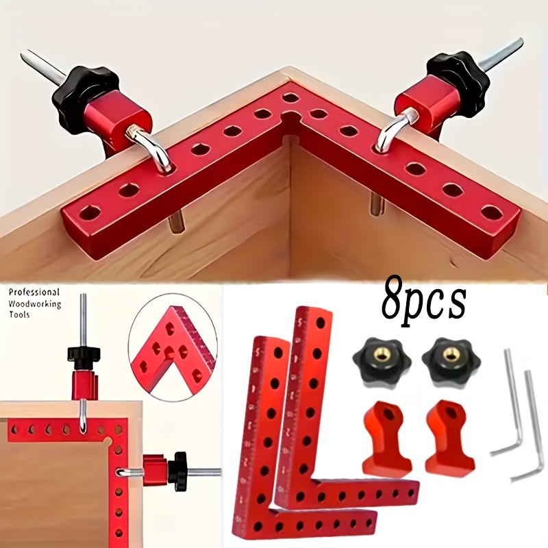 Woodworking Right Angle Clamp - 8-teiliges 90-Grad-Winkelklemmen-Set, Positionierblöcke, langlebiger ABS-Kunststoff für