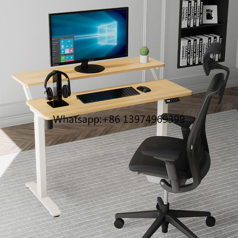 Woodworking Room - Höhenverstellbarer Tischrahmen mit Holzplatte für Apartment,