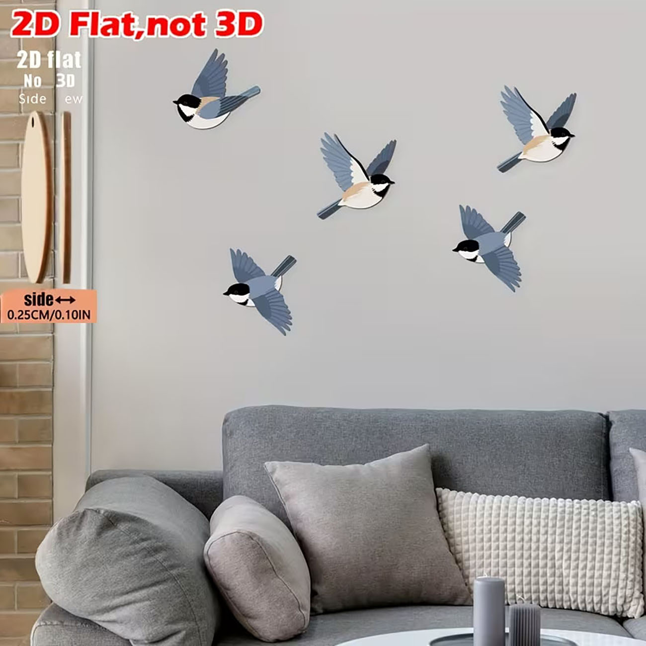 2D Flache Schwalben-Wanddekora – Woodworking Room Bewertung und Preis